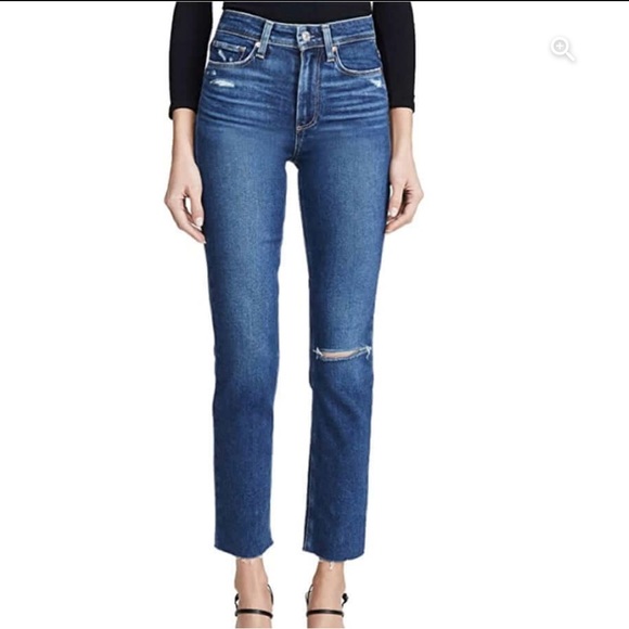 Paige Hoxton straight jeans. Size 24 in blue. LIKE NEW condition. Fits true 24. - Picture 1 of 11